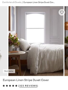 Quince European Linen Stripe Duvet Cover  Stripe